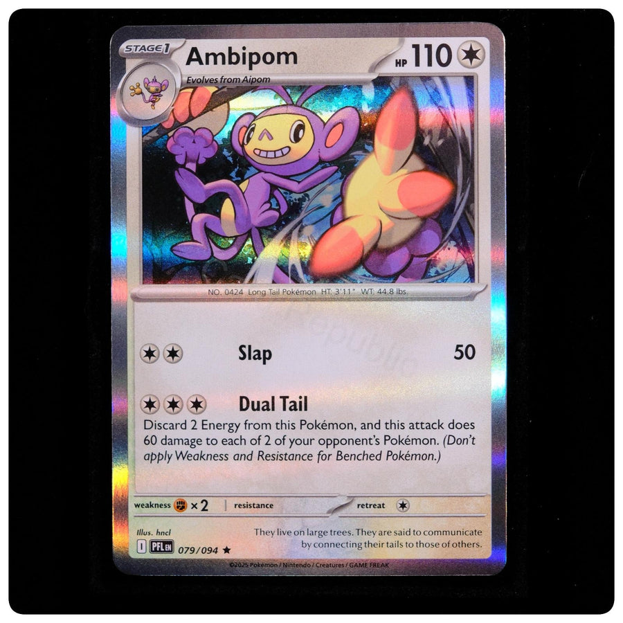 Ambipom 079/094 Rare - Phantasmal Flames 2025 Pokemon Holo - hncl - Near Mint