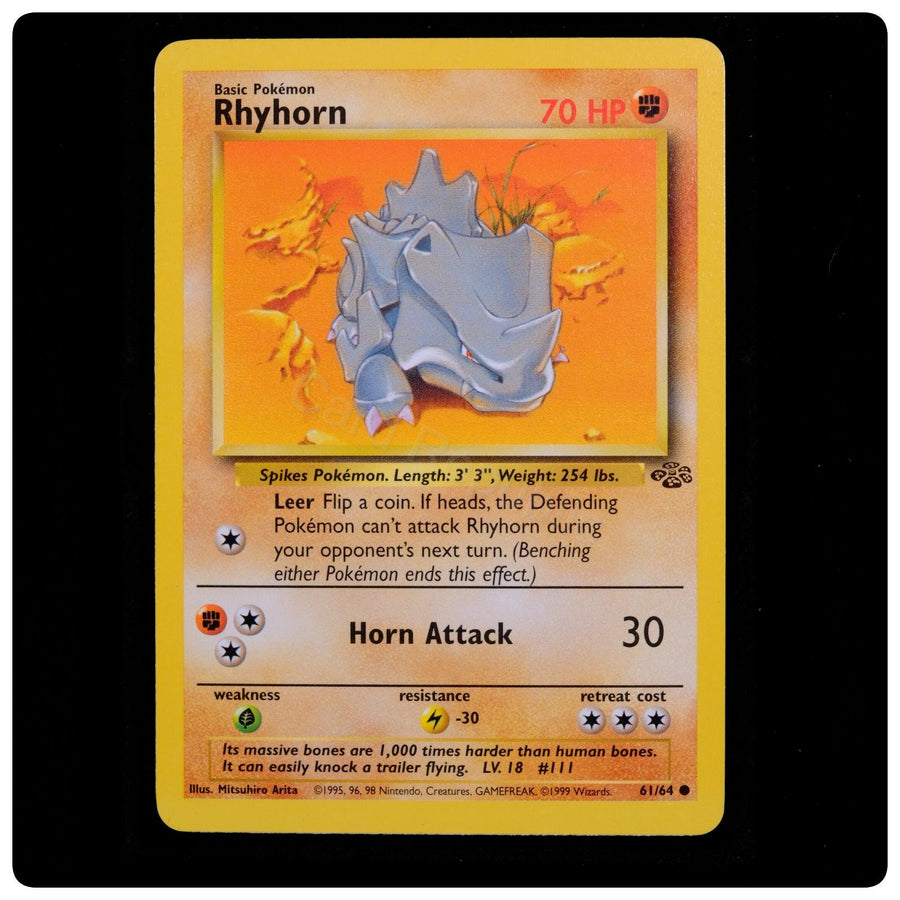 Rhyhorn 61/64 Common - Jungle 1999 Pokemon Unlimited - Mitsuhiro Arita - NM