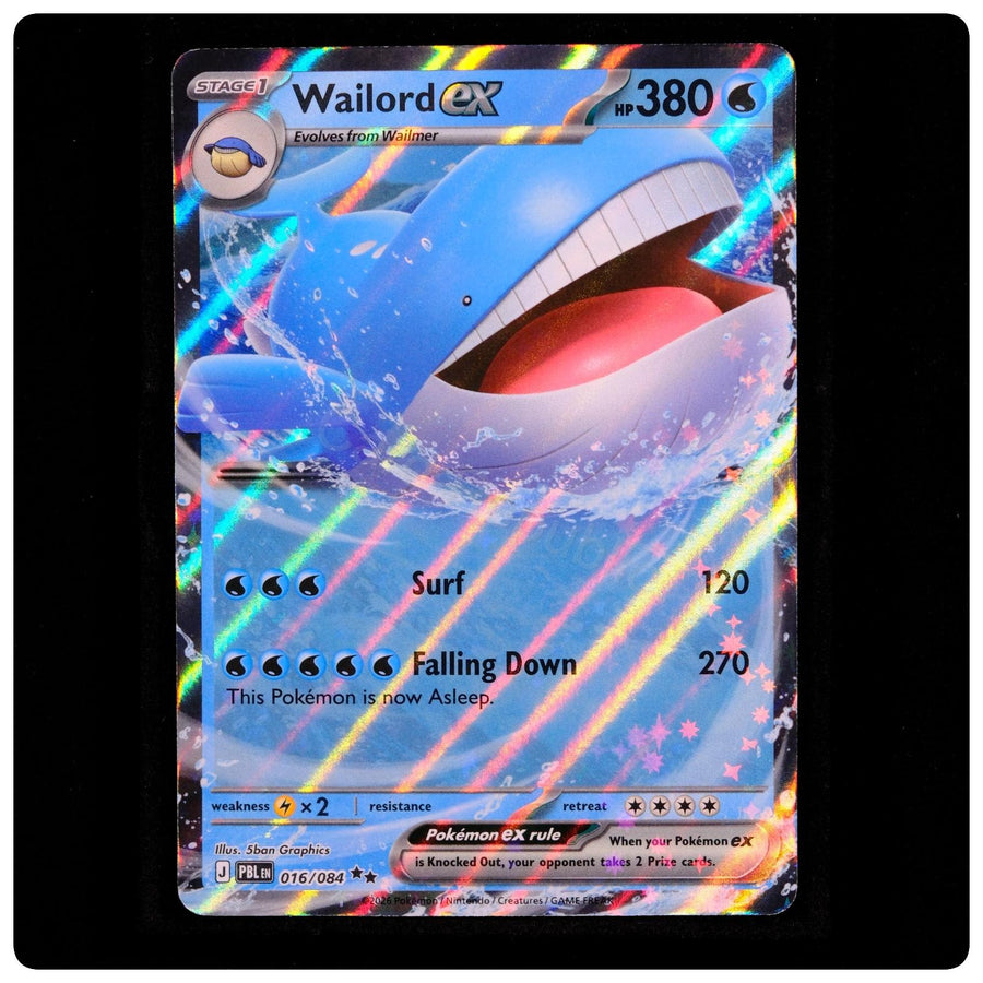 Wailord ex 016/084 Double Rare - Pitch Black Pokemon Holo - 5ban Graphics - NM
