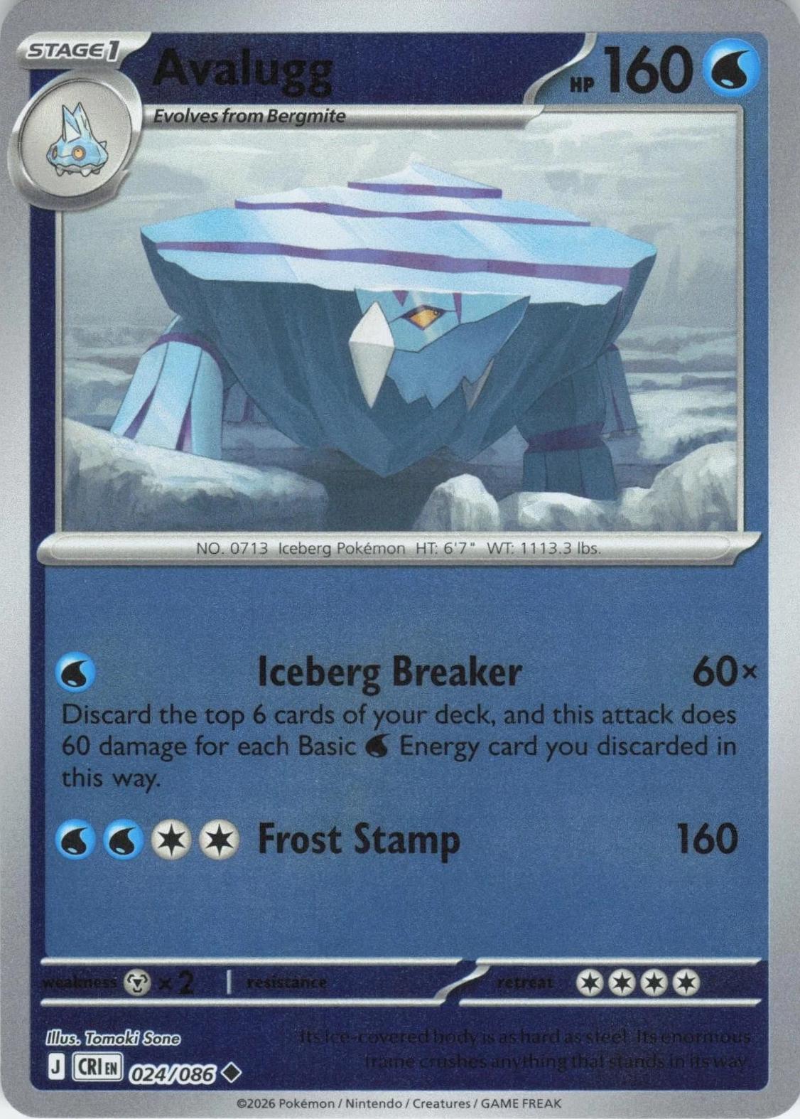 Avalugg [Reverse Holo] - Chaos Rising - 24