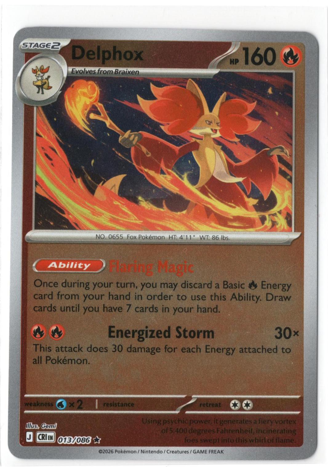 Delphox [Reverse Holo] - Chaos Rising - 13