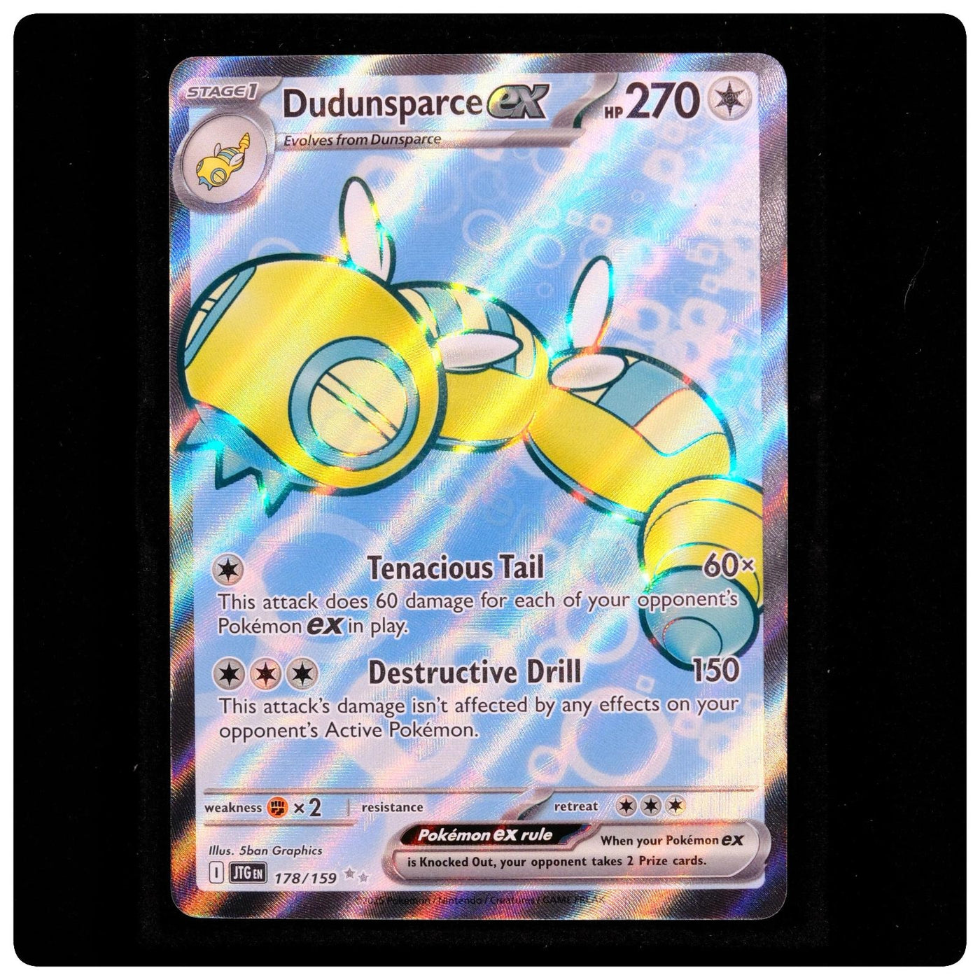 Dudunsparce ex 178/159 - Journey Together Pokemon Holo - 5ban Graphics - NM