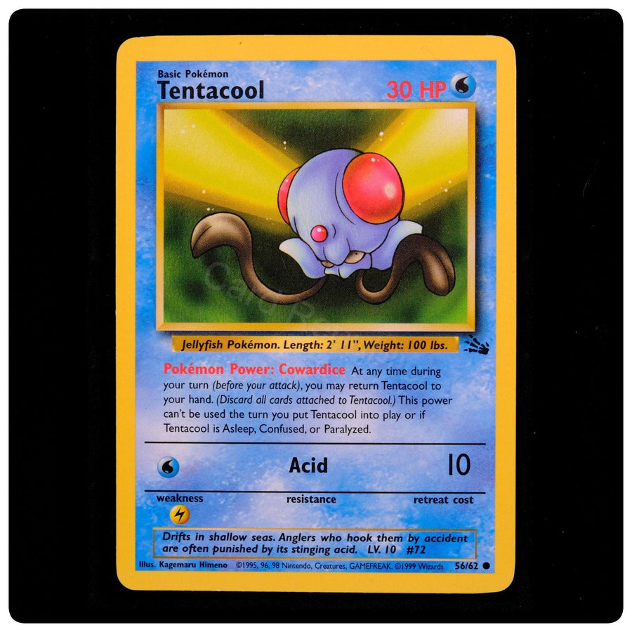 Tentacool 56/62 Common - Fossil 1999 Pokemon Unlimited - Kagemaru Himeno - LP
