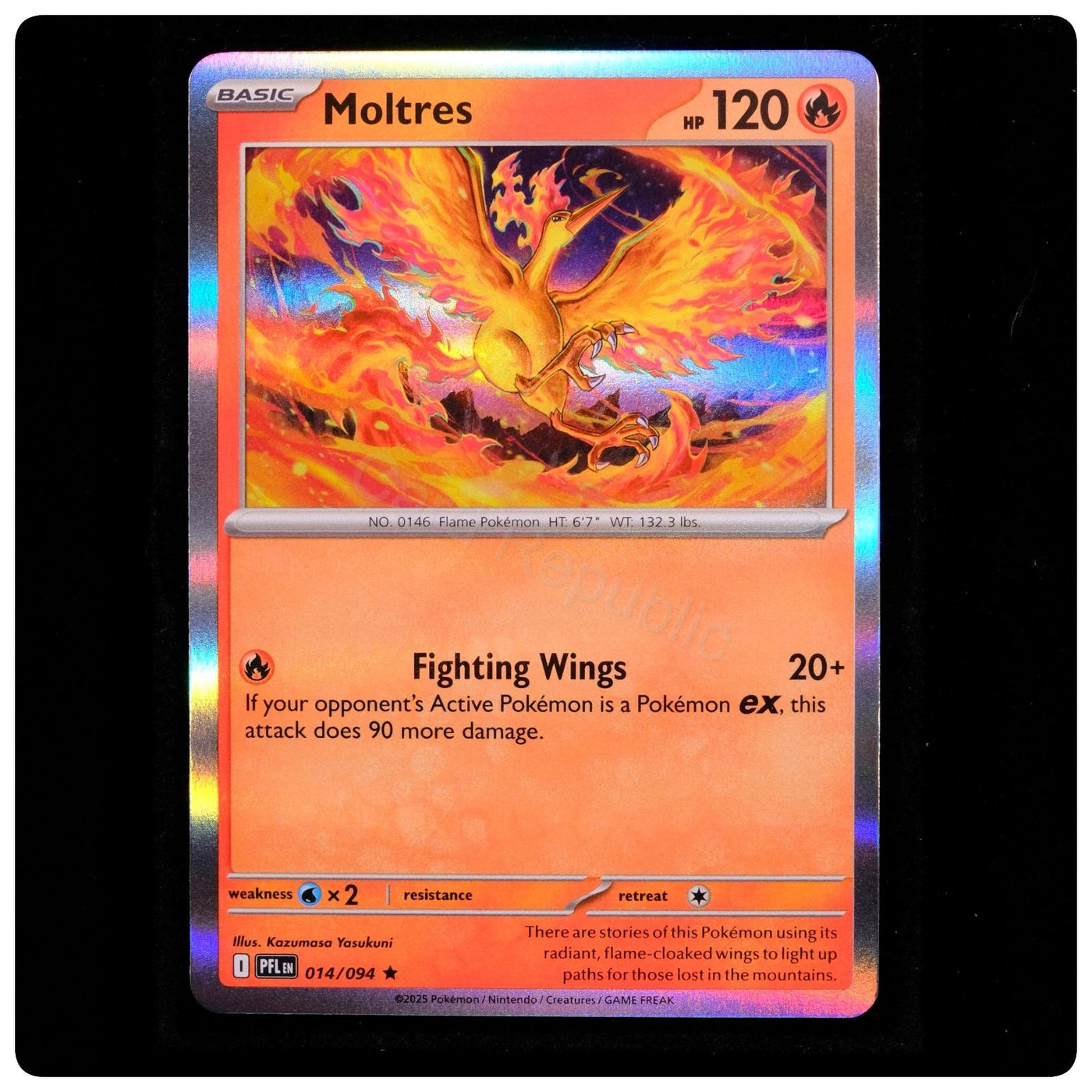 Moltres 014/094 Rare - Phantasmal Flames Pokemon Holo - Kazumasa Yasukuni - NM