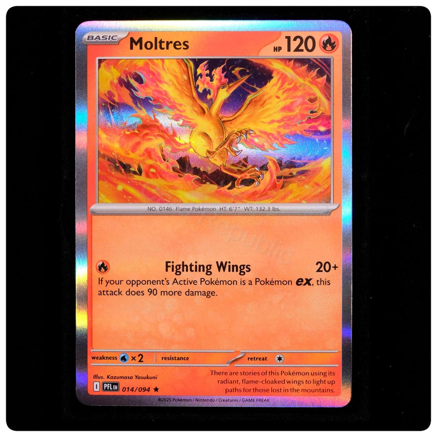 Moltres 014/094 Rare - Phantasmal Flames Pokemon Holo - Kazumasa Yasukuni - NM