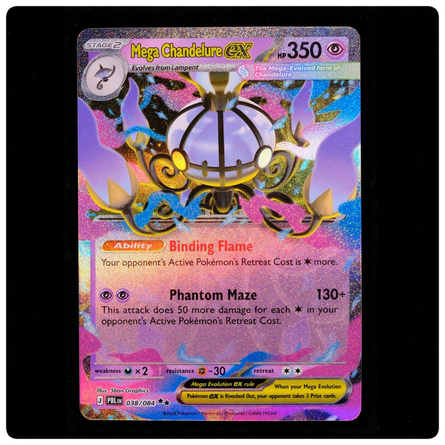 Mega Chandelure ex 038/084 - Pitch Black Pokemon Holo - 5ban Graphics - NM