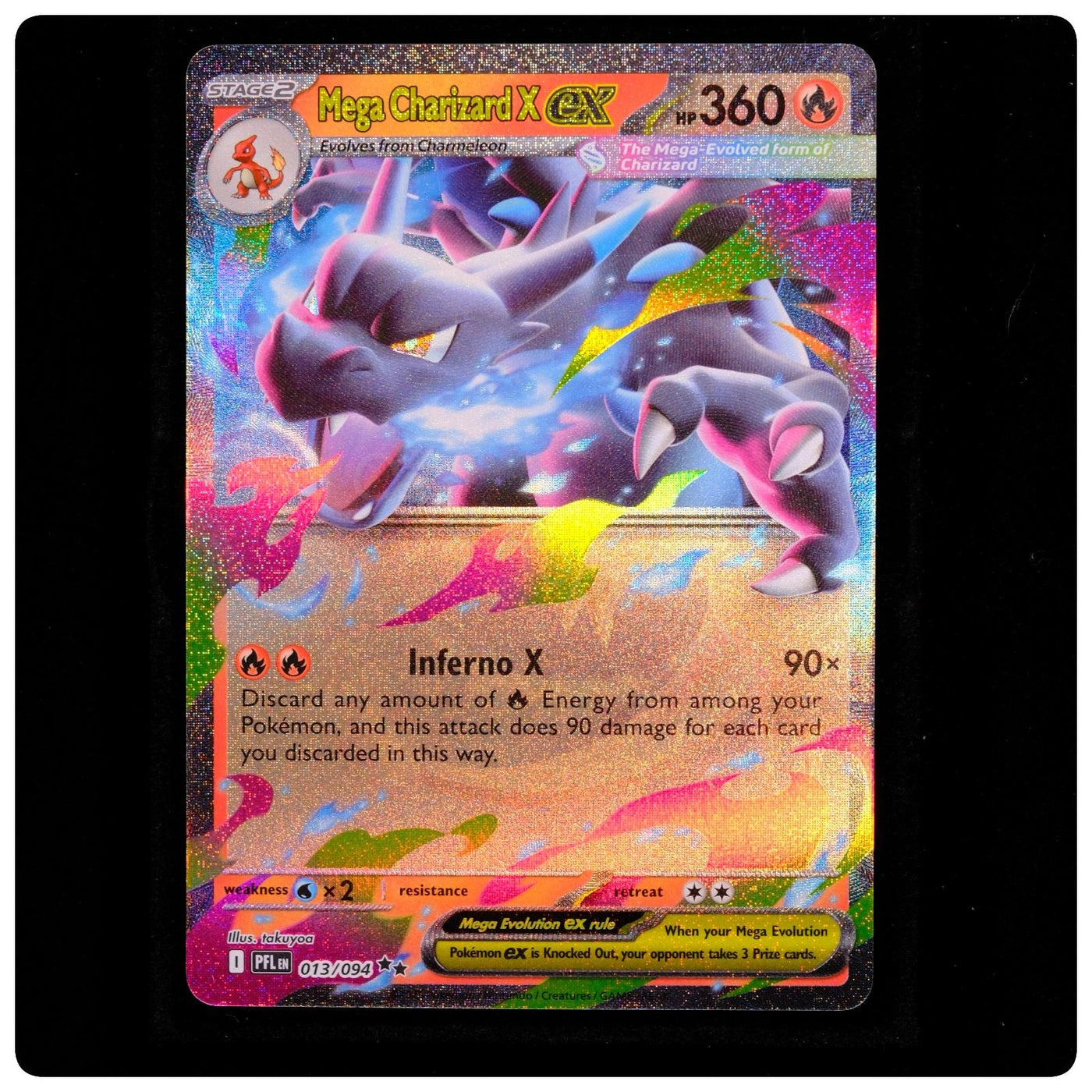 Mega Charizard X ex 013/094 - Phantasmal Flames Pokemon Holo - takuyoa - NM