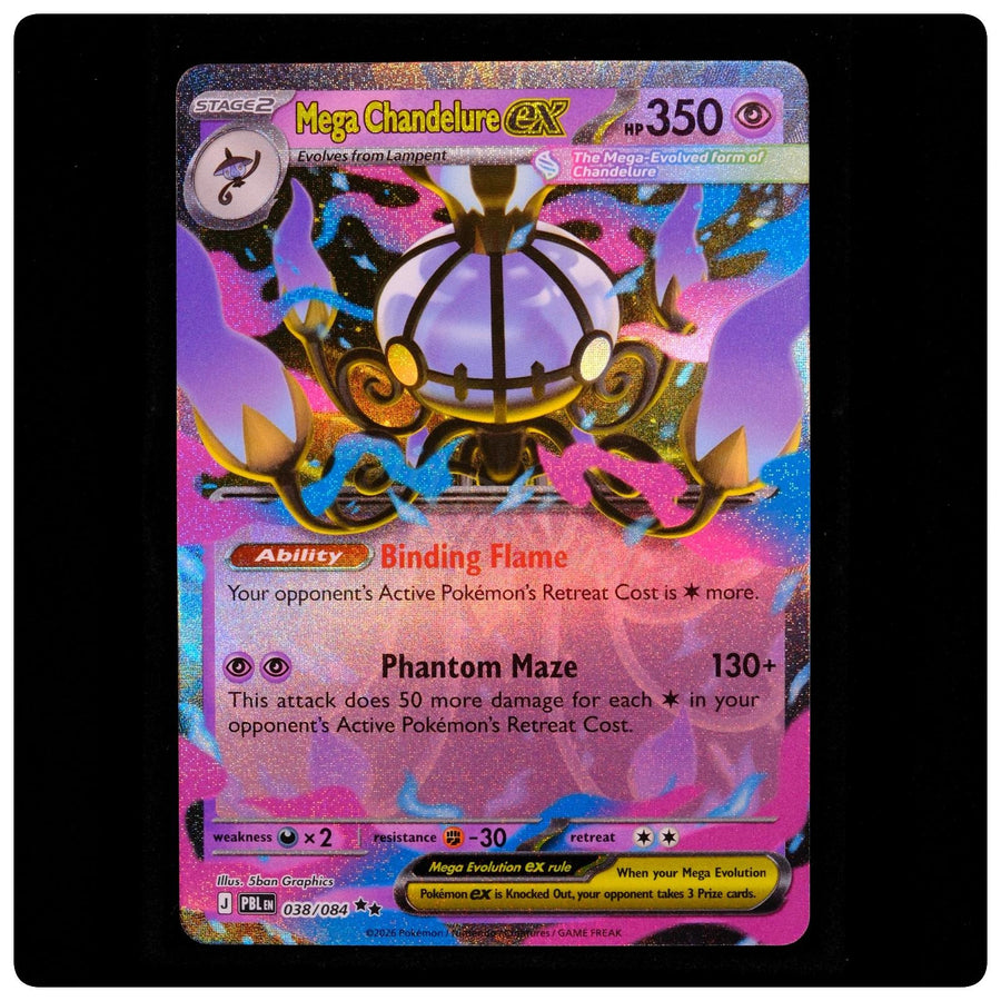 Mega Chandelure ex 038/084 - Pitch Black Pokemon Holo - 5ban Graphics - NM