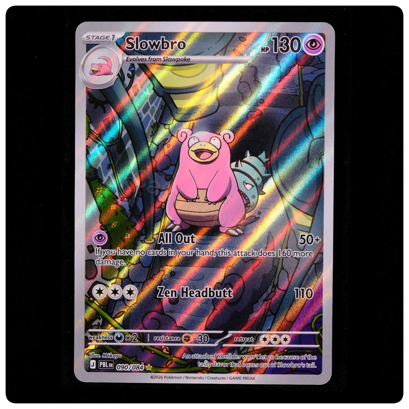 Slowbro 090/084 Illustration Rare - Pitch Black Pokemon Holo - Mekayu - NM/M