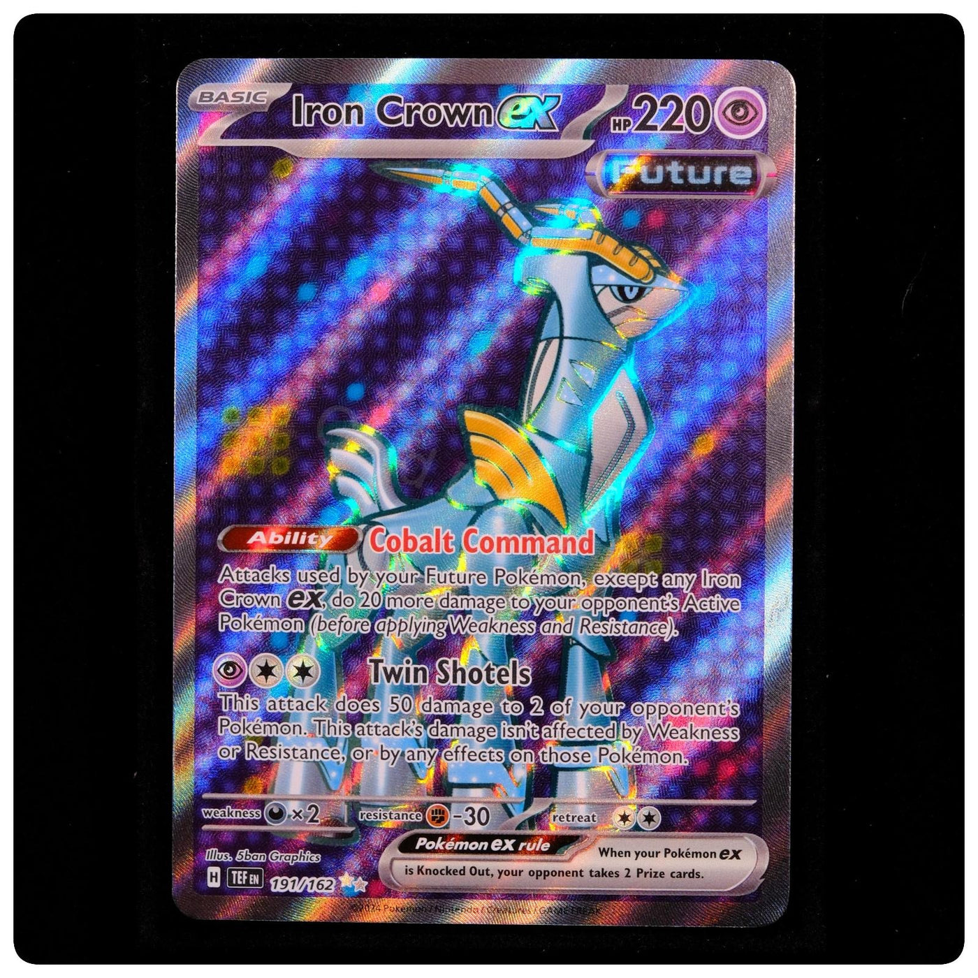 Iron Crown ex 191/162 - Temporal Forces Pokemon Holo - 5ban Graphics - NM