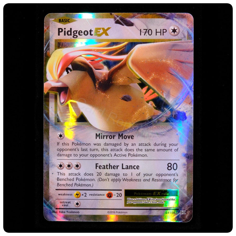 Pidgeot EX 64/108 Holo EX Rare - Evolutions 2016 Pokemon - Eske Yoshinob - NM