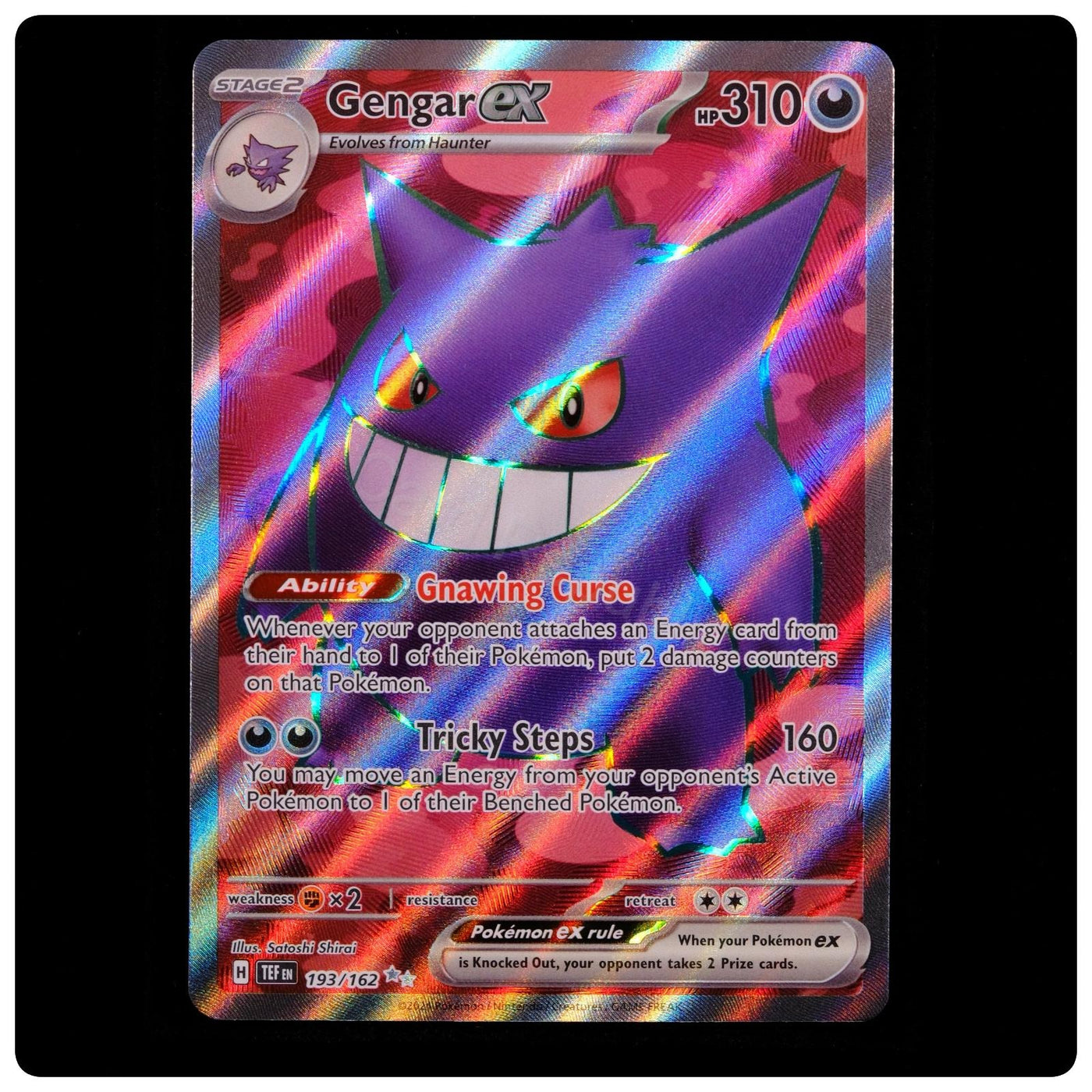 Gengar ex 193/162 - Temporal Forces Pokemon Holo - Satoshi Shirai - MINT