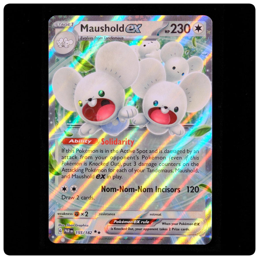 Maushold ex 155/182 - Paradox Rift Pokemon Holo - 5ban Graphics - NM