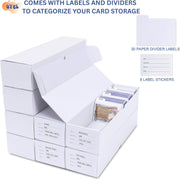 OYES Trading-Card Storage Box, 8-Pack • 1000 Count Corrugated Cardboard Storage Box with dividers & labels for TCG/Magic/Mtg storage and Collection, 14.4 INCH Horizontal