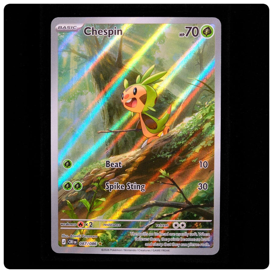 Chespin 087/086 Holo - Chaos Rising Pokemon - Atsushi Furusawa - NM/M