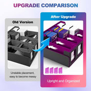 Trading Card Storage Box with Commander Display, 5-Row Deck Case with Removable Lid; 3900+ Card Deck Box for MTG TCG Sports, 5 Toploaders, 5 Stoppers, 48 Dividers,1 Dice Tray