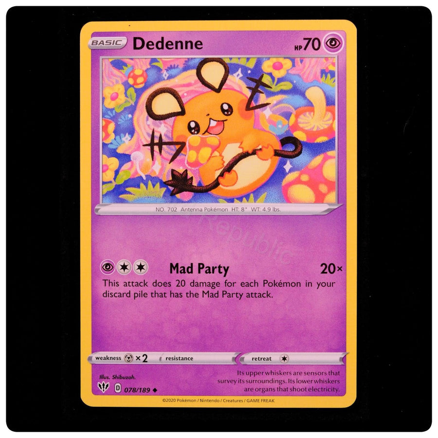 Dedenne 078/189 Uncommon - Darkness Ablaze 2020 Pokemon - Shibuzoh. - Near Mint