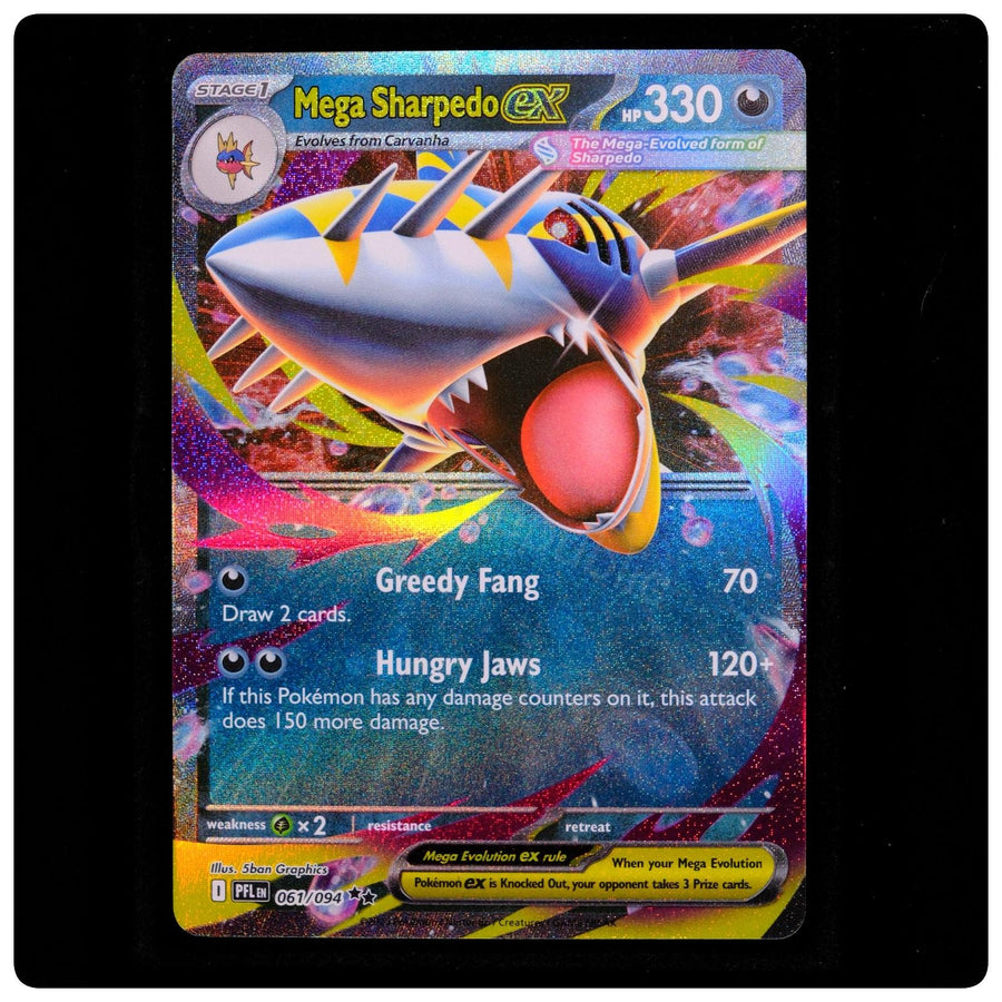 Mega Sharpedo ex 061/094 - Phantasmal Flames Pokemon Holo - 5ban Graphics - NM/M