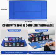 Trading Card Storage Box with Commander Display, 5-Row Deck Case with Removable Lid; 3900+ Card Deck Box for MTG TCG Sports, 5 Toploaders, 5 Stoppers, 48 Dividers,1 Dice Tray