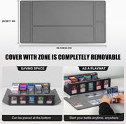 Trading Card Storage Box with Commander Display, 5-Row Deck Case with Removable Lid; 3900+ Card Deck Box for MTG TCG Sports, 5 Toploaders, 5 Stoppers, 48 Dividers,1 Dice Tray