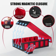 Trading Card Storage Box with Commander Display, 5-Row Deck Case with Removable Lid; 3900+ Card Deck Box for MTG TCG Sports, 5 Toploaders, 5 Stoppers, 48 Dividers,1 Dice Tray