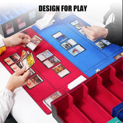 Trading Card Storage Box with Commander Display, 5-Row Deck Case with Removable Lid; 3900+ Card Deck Box for MTG TCG Sports, 5 Toploaders, 5 Stoppers, 48 Dividers,1 Dice Tray