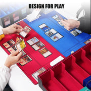 Trading Card Storage Box with Commander Display, 5-Row Deck Case with Removable Lid; 3900+ Card Deck Box for MTG TCG Sports, 5 Toploaders, 5 Stoppers, 48 Dividers,1 Dice Tray