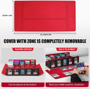 Trading Card Storage Box with Commander Display, 5-Row Deck Case with Removable Lid; 3900+ Card Deck Box for MTG TCG Sports, 5 Toploaders, 5 Stoppers, 48 Dividers,1 Dice Tray