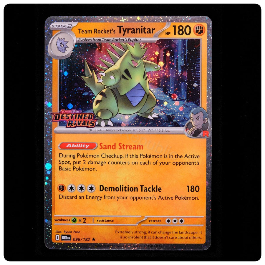 Team Rocket's Tyranitar (STAMPED) 096/182 Holo - Ryuta Fuse - NM