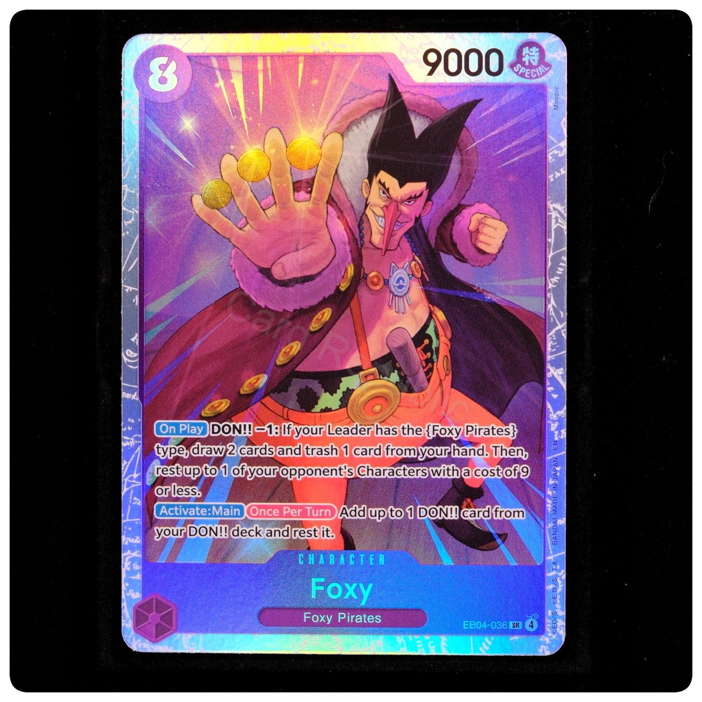 Foxy EB04-036 Super Rare - The Azure Sea's Seven One Piece Foil - Moopic - NM/M