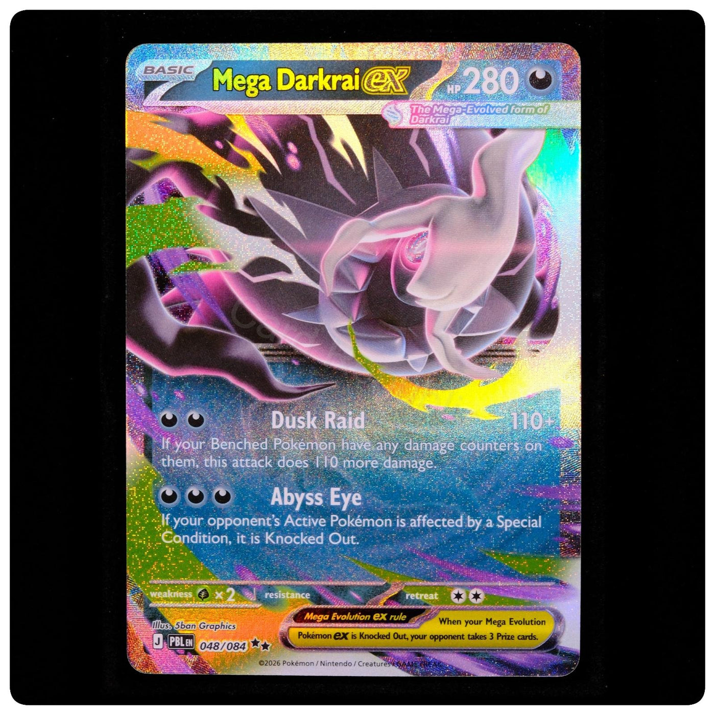 Mega Darkrai ex 048/084 - Pitch Black Pokemon Holo - 5ban Graphics - NM