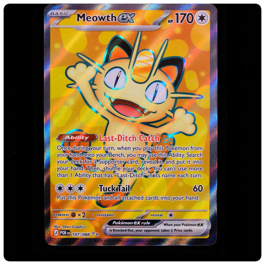 Meowth ex 107/088 Ultra Rare - Perfect Order Pokemon Holo - 5ban Graphics - NM/M