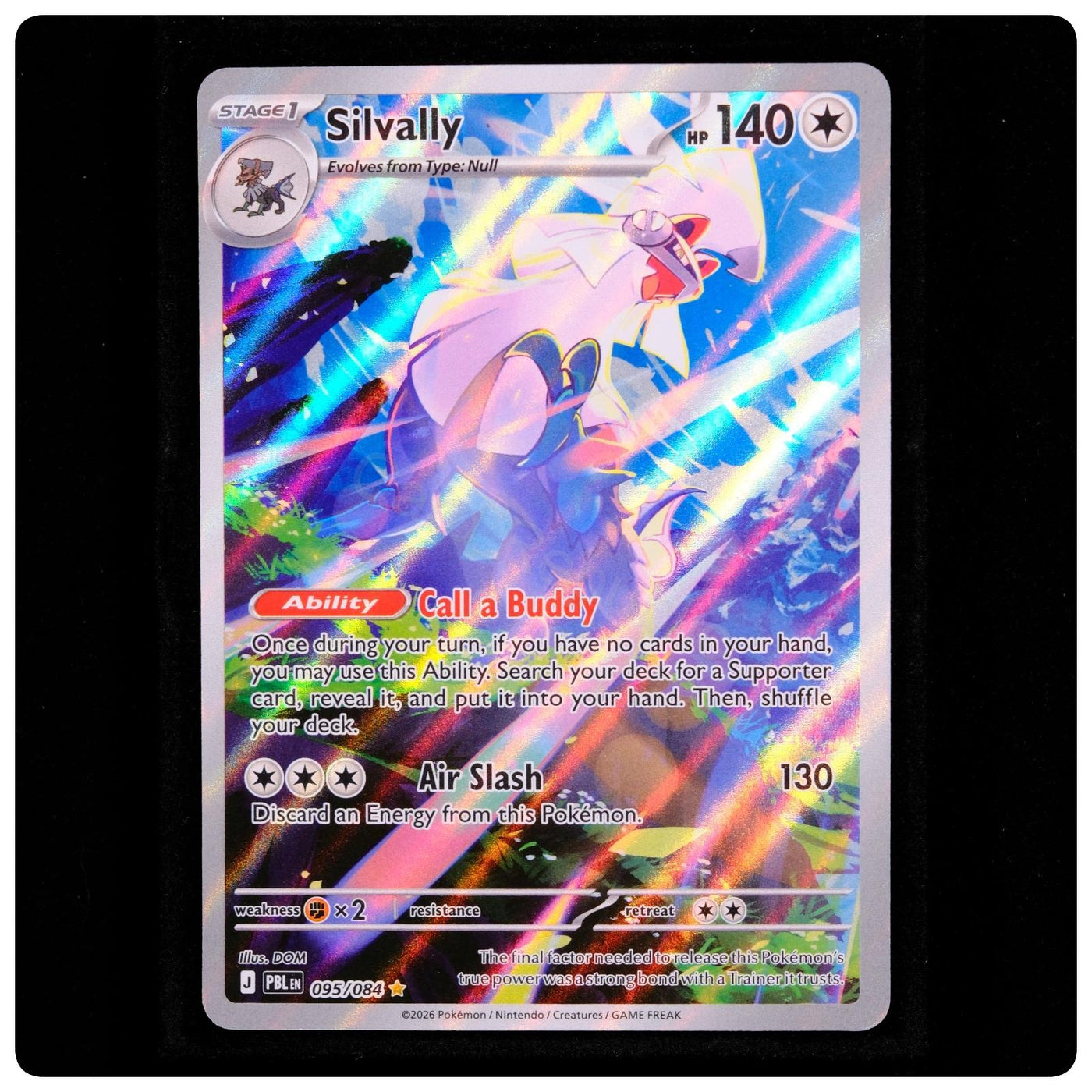 Silvally 095/084 Illustration Rare - Pitch Black 2026 Pokemon Holo - DOM - NM