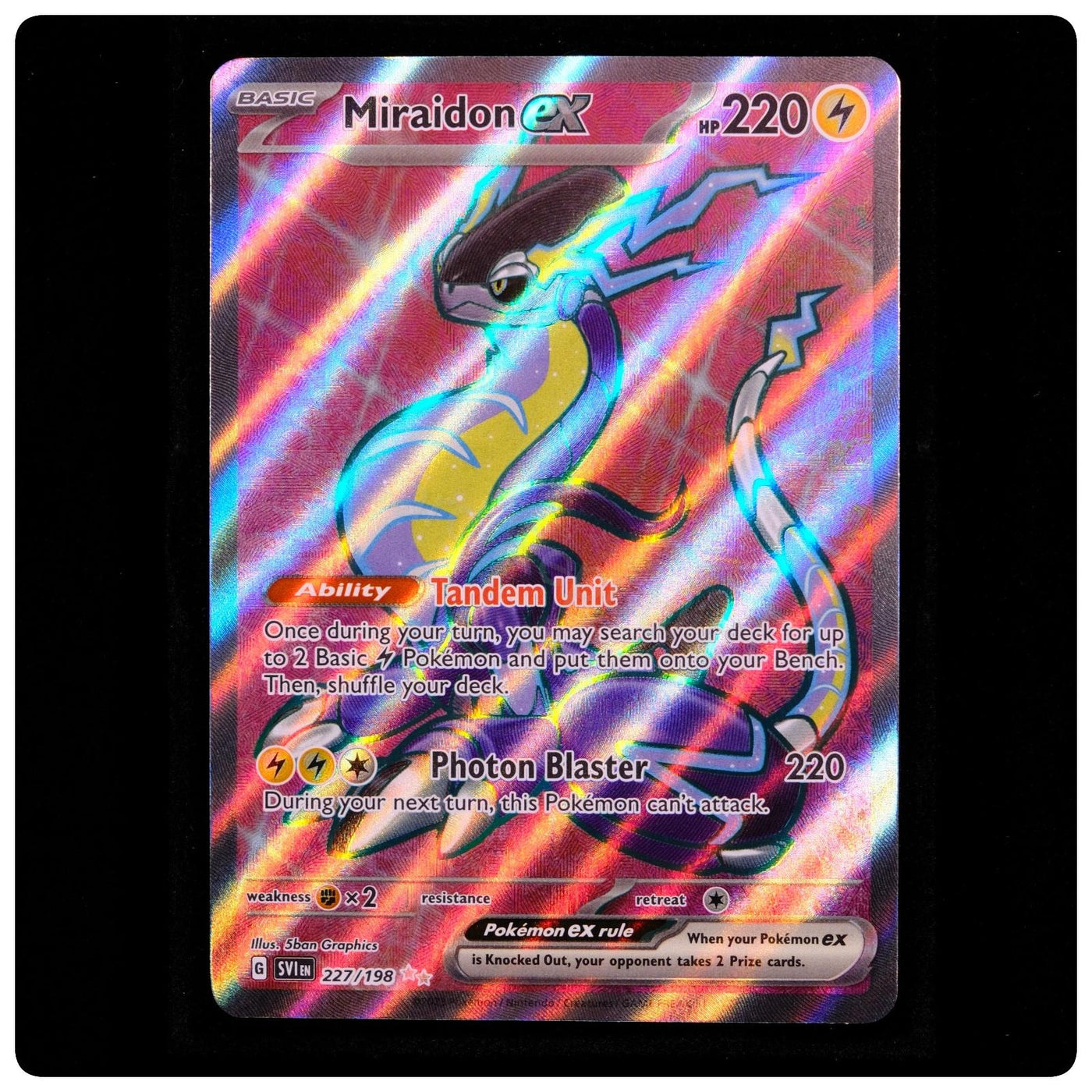 Miraidon ex 227/198 - Scarlet & Violet Pokemon Holo - 5ban Graphics - NM