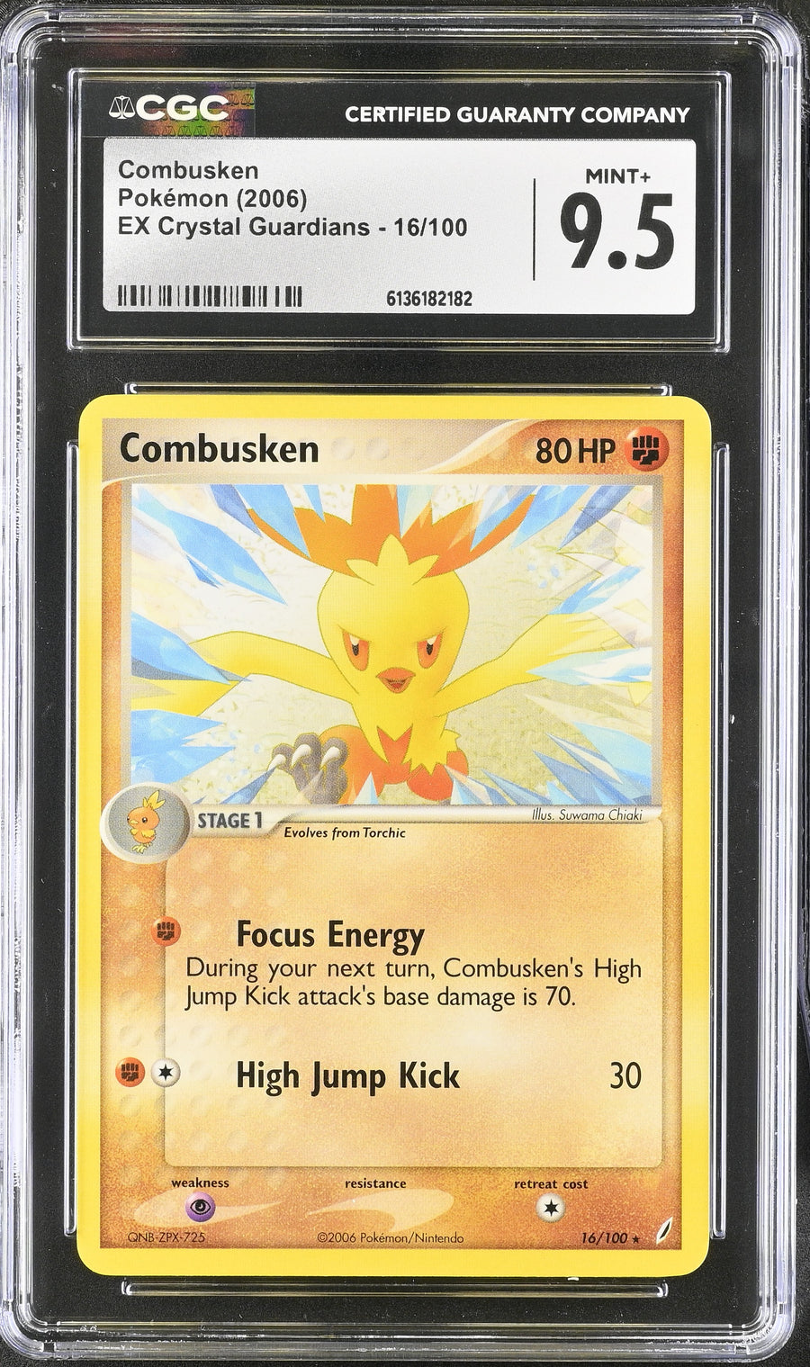 Combusken 16/100 - EX Crystal Guardians 2006 Pokemon - CGC 9.5 Mint+
