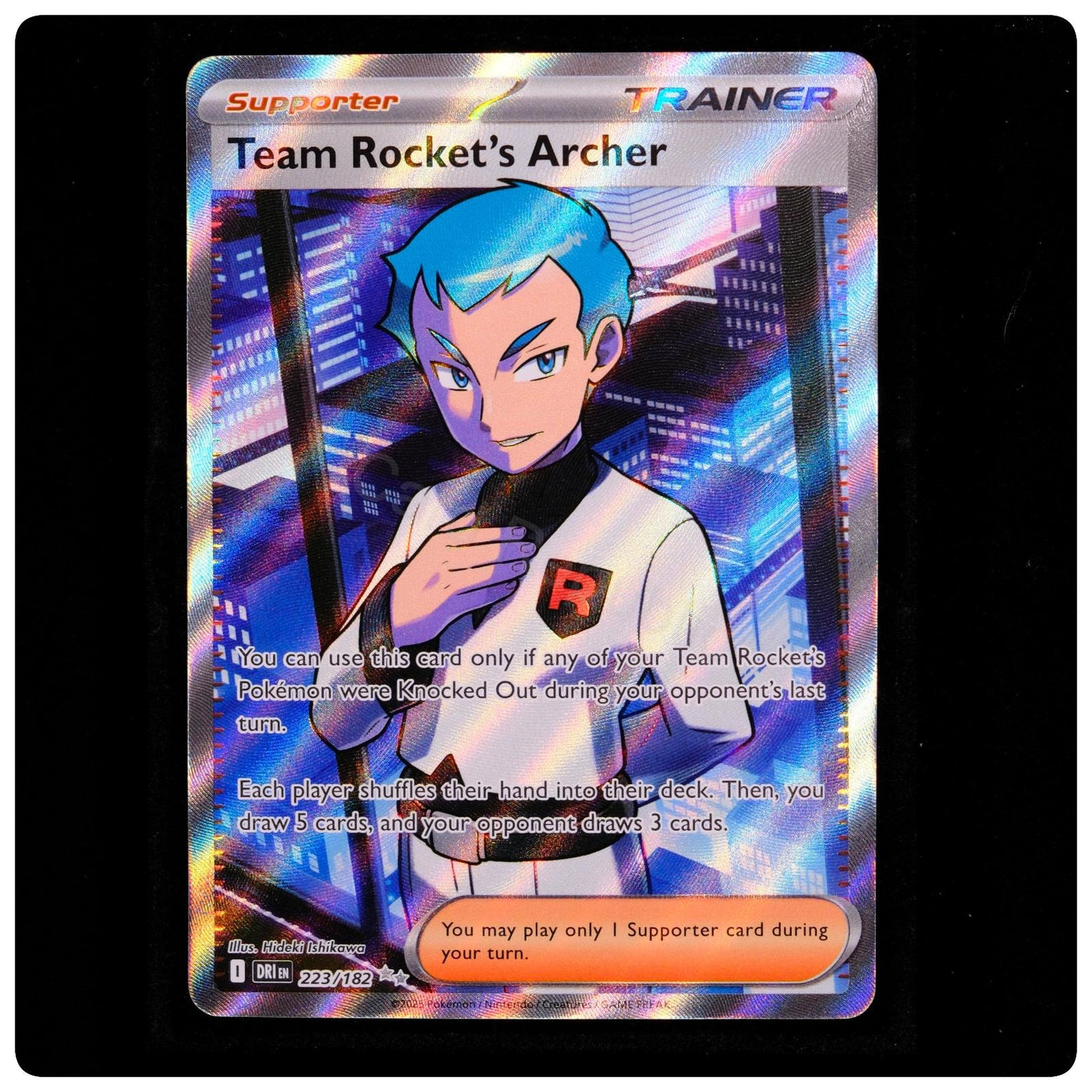 Team Rocket's Archer 223/182 - Destined Rivals Pokemon - Hideki Ishikawa - NM