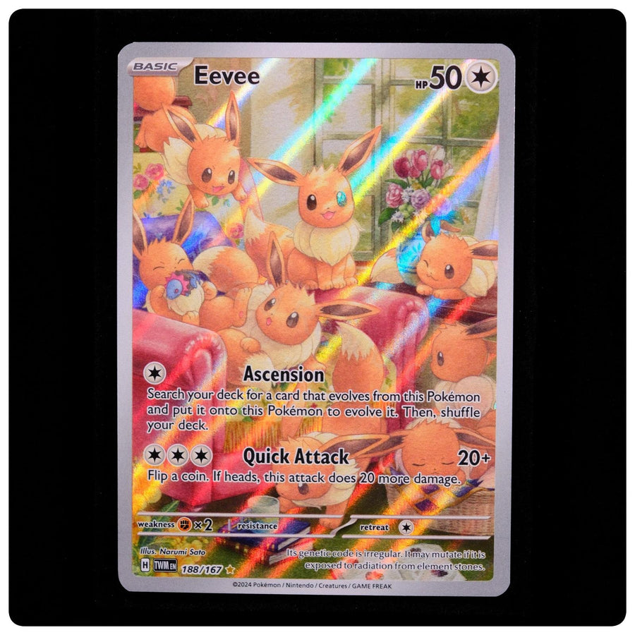 Eevee 188/167 - Twilight Masquerade Pokemon Holo - Narumi Sato - NM/M