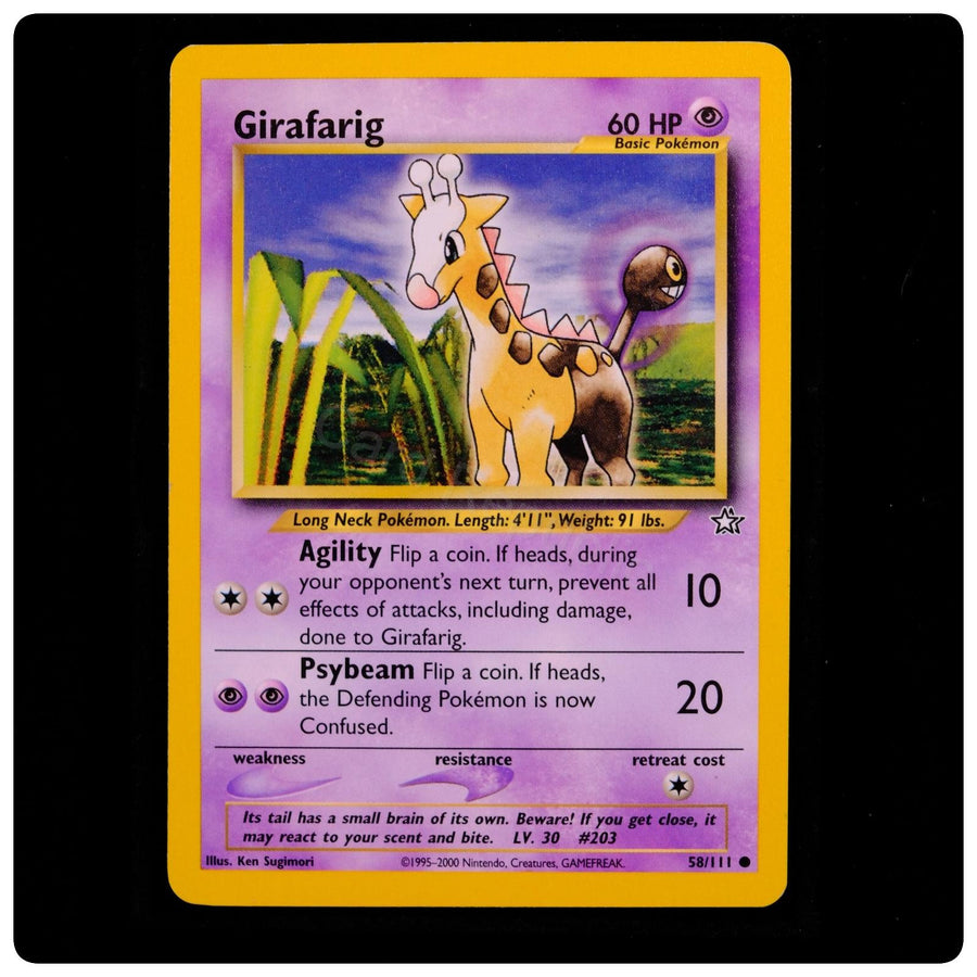 Girafarig 58/111 Common - Neo Genesis Pokemon Unlimited - Ken Sugimori - NM/M