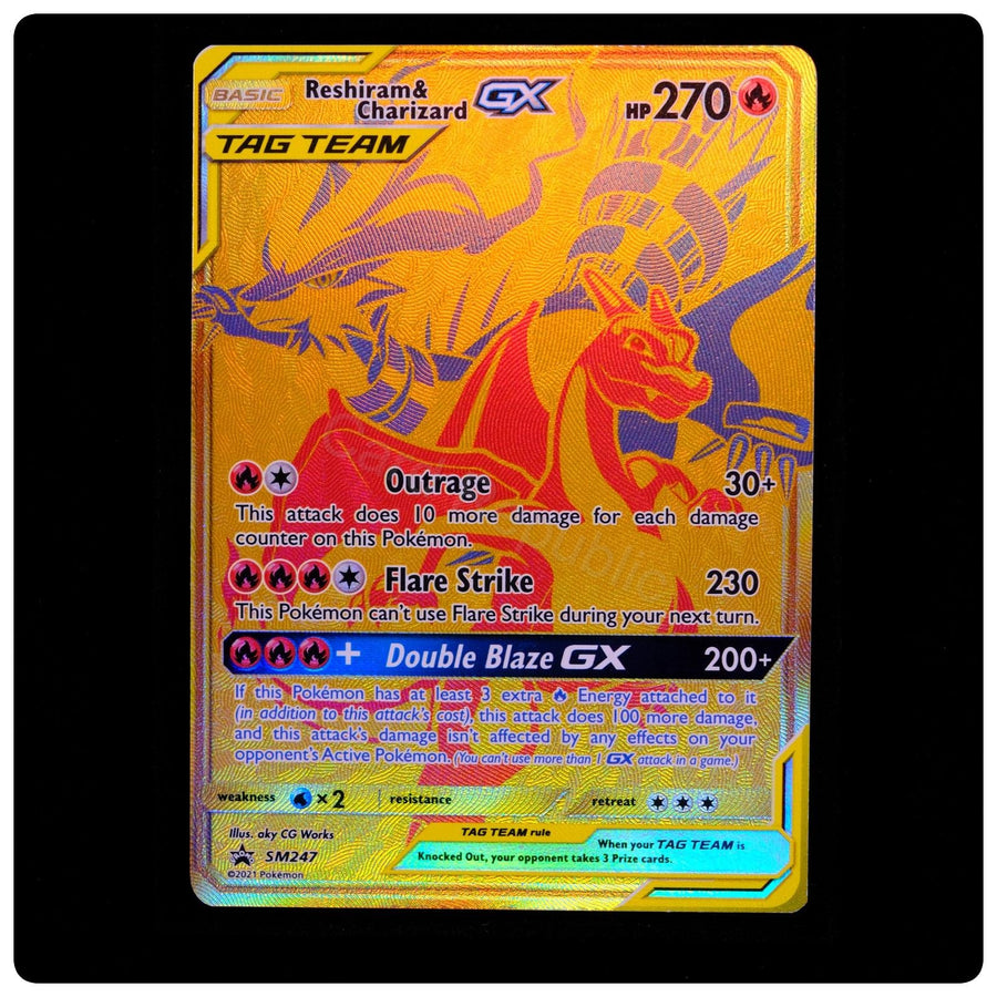 Reshiram & Charizard GX - SM247 Holo - Sun & Moon Promo Pokemon - NM/M