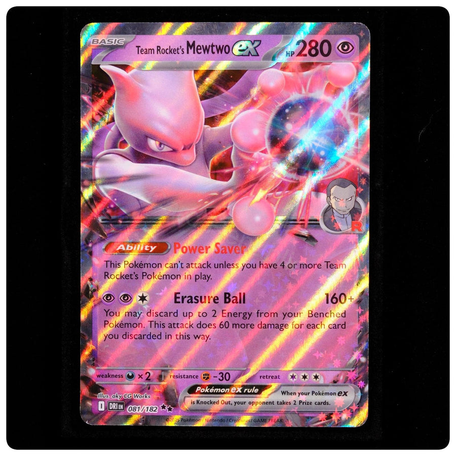 Team Rocket's Mewtwo ex 81/182 Holo - League & Championship Pokemon - T. M. - NM