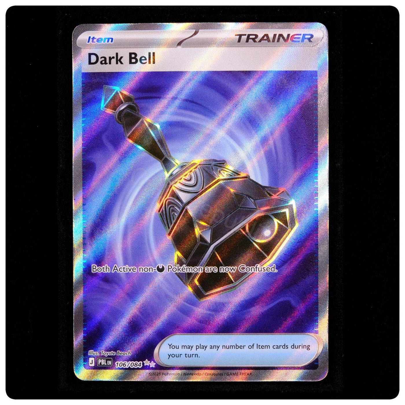 Dark Bell 106/084 Ultra Rare - Pitch Black Pokemon Holo - Toyste Beach - NM