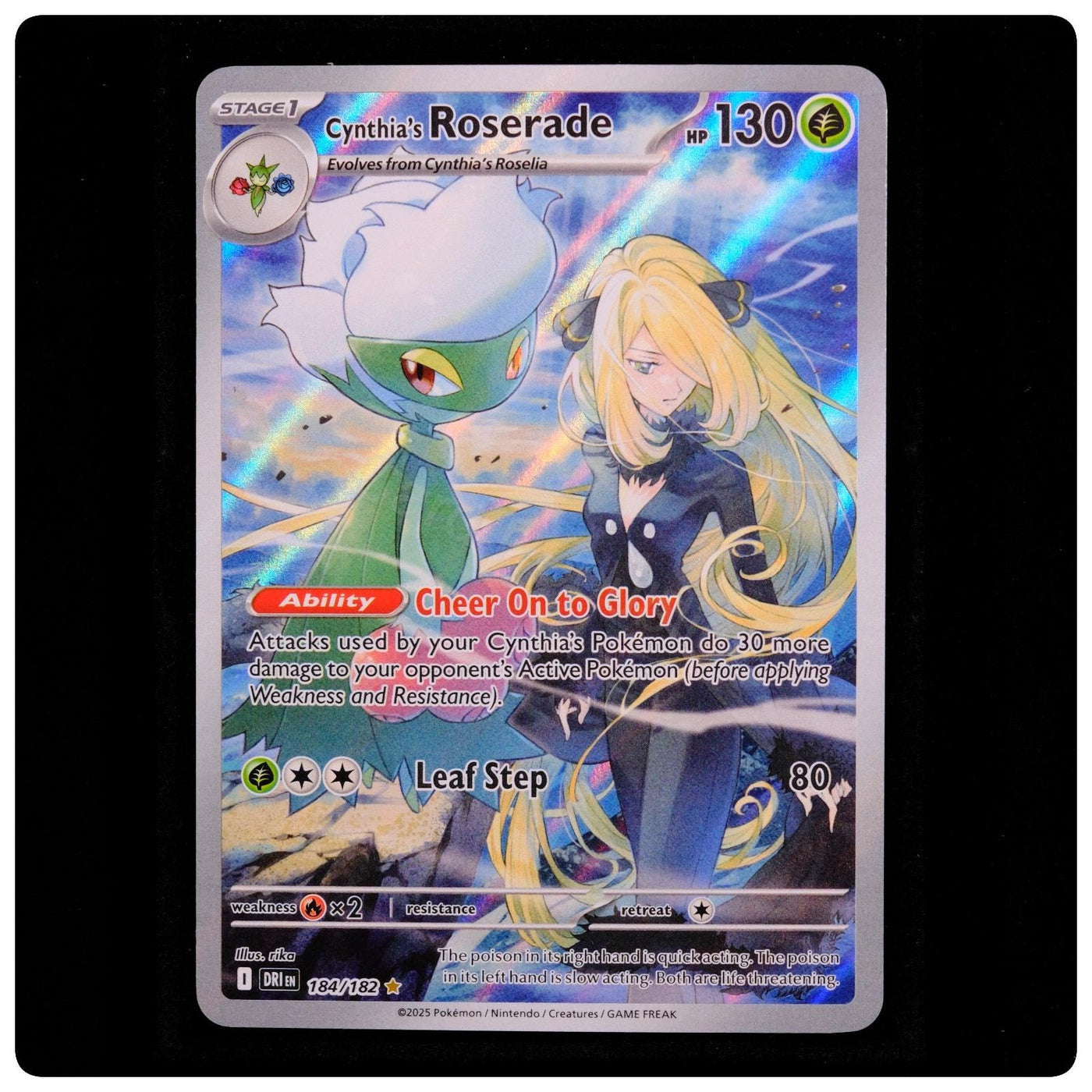 Cynthia's Roserade 184/182 - Destined Rivals Pokemon Holo - rika - NM