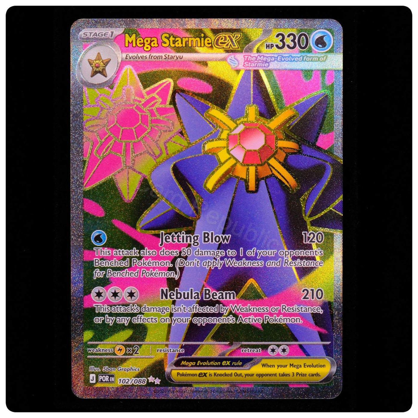 Mega Starmie ex 102/088 - Perfect Order Pokemon Holo - 5ban Graphics - NM/M