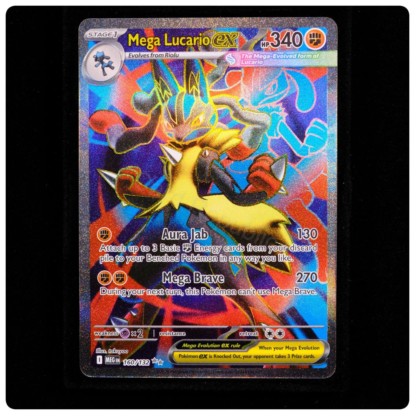 Mega Lucario ex 160/132 - Mega Evolution Pokemon Holo - takuyoa - NM/M