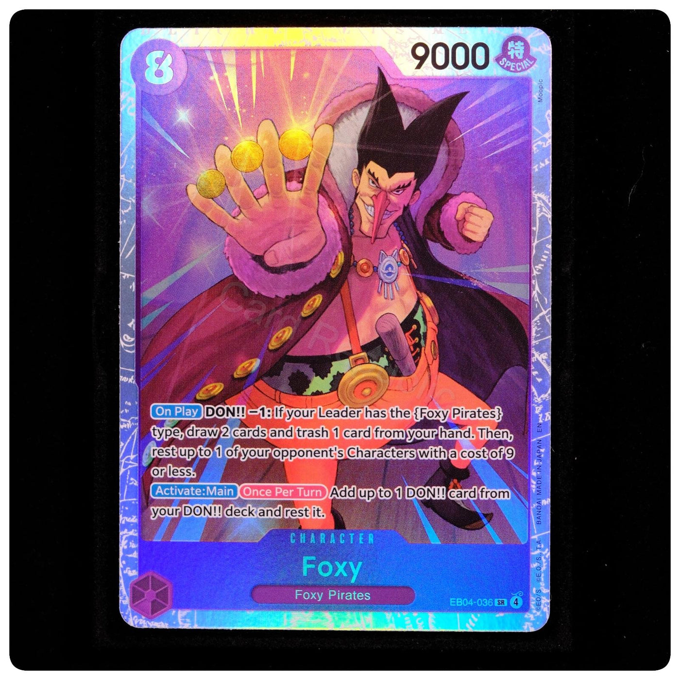Foxy EB04-036 Super Rare - The Azure Sea's Seven One Piece Foil - Moopic - NM/M
